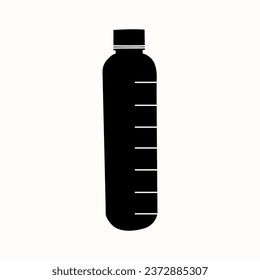 Sketch Red Plastic Bottle on White Background.