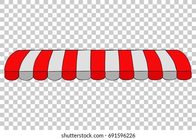 Sketch of Red and White Canopy, at Transparent Background

