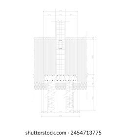 sketch of reinforced foot plate foundation with dimensions