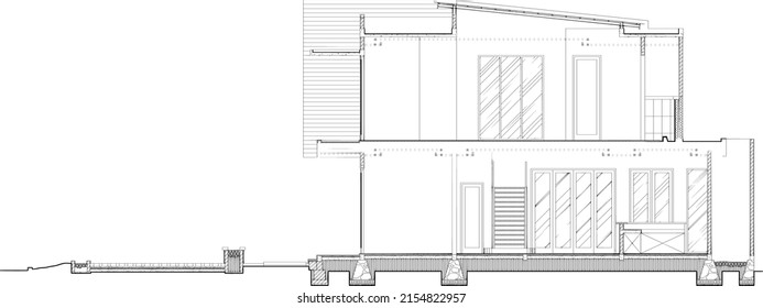 boceto de la zona residencial para ver la construcción y el interior del edificio