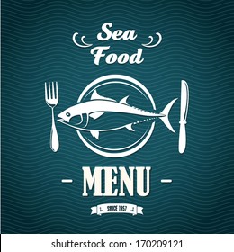 Sketch for a restaurant menu. Sea food.