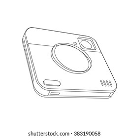 Sketch retro camera.