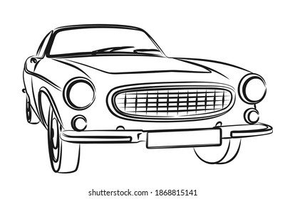 El Esbozo del coche retro. 