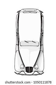 sketch retro car vector