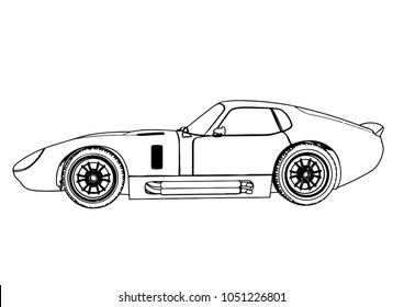 sketch retro car vector