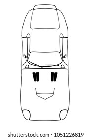 sketch retro car vector