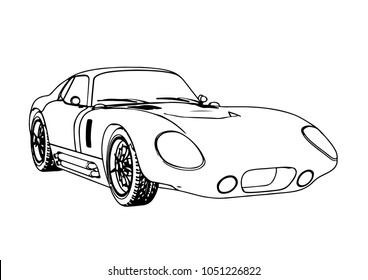 sketch retro car vector
