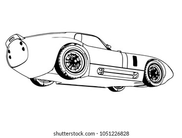 sketch retro car vector
