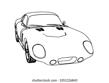sketch retro car vector