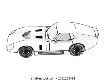 sketch retro car vector
