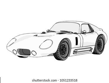 sketch retro car vector
