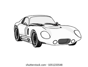 sketch retro car vector
