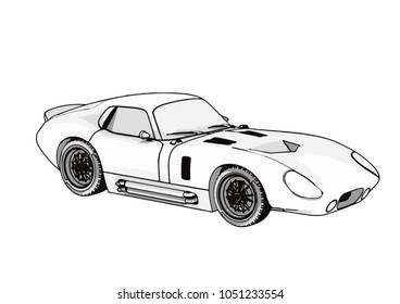 sketch retro car vector
