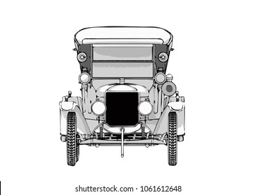 sketch retro car vector