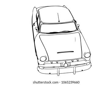 sketch retro car vector