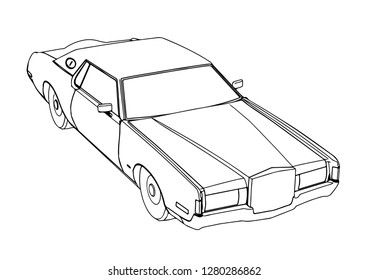 sketch retro car vector