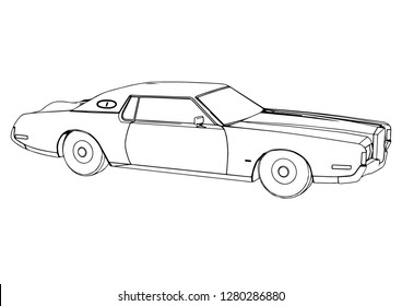 sketch retro car vector