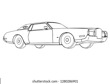 sketch retro car vector