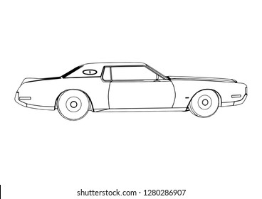 sketch retro car vector