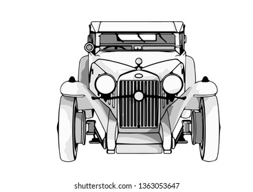 sketch retro car vector
