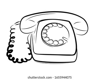 Sketch of a retro phone