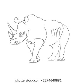Sketch of Rhinoceros. Hand drawn vector illustration.