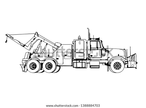 Sketch Road Truck Vector On White Stock Vector (Royalty Free ...