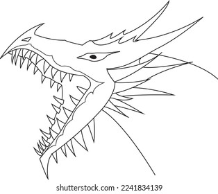 Sketch of a roaring Dragon
