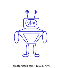 sketch of a robot on a white background concept of technology and artificial intelligence