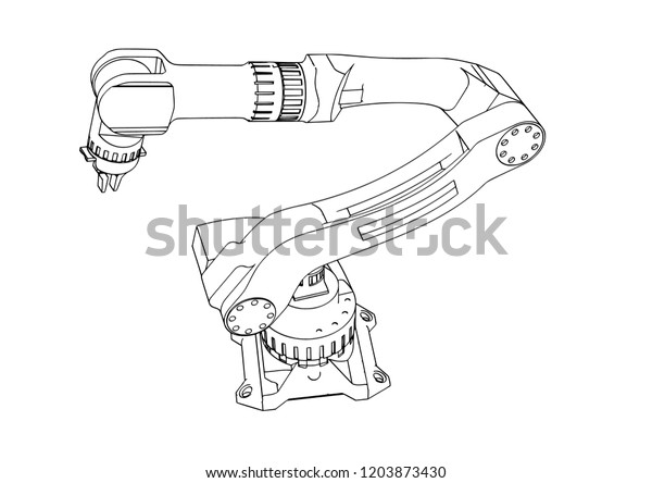 Sketch Robotic Arm Vector Stock Vector (Royalty Free) 1203873430