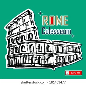 sketch Rome colesseum