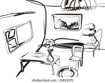 sketch of the room