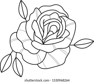 sketch rose art decorative element 