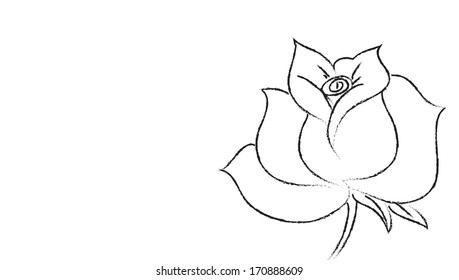 Sketch Rose Flower Stock Vector (Royalty Free) 170888609 | Shutterstock