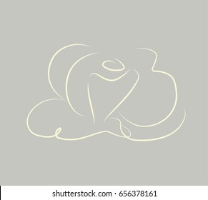 Sketch rose, hand drawn, ink style
