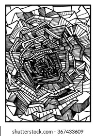 Sketch of rose. Pattern abstract. Doodle rose. Pattern rose.