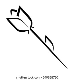 Sketch rose in a simple style isolated on white background. Vector illustration.