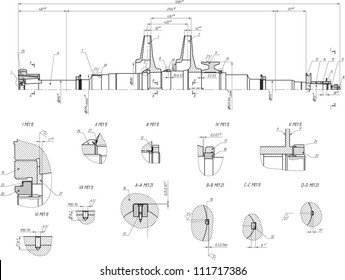 Sketch of the rotor of a centrifugal pump. Vector EPS10