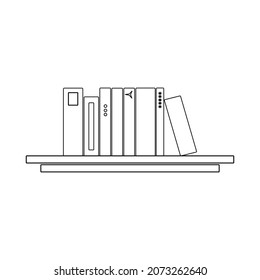 boceto de una fila de libros alineados en una estantería para colorear libros