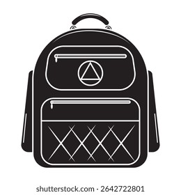 Sketch of a rucksack. Backpack isolated on white background. Vector illustration of a sketch style.