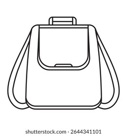Sketch of a rucksack. Backpack isolated on white background. Vector illustration of a sketch style.