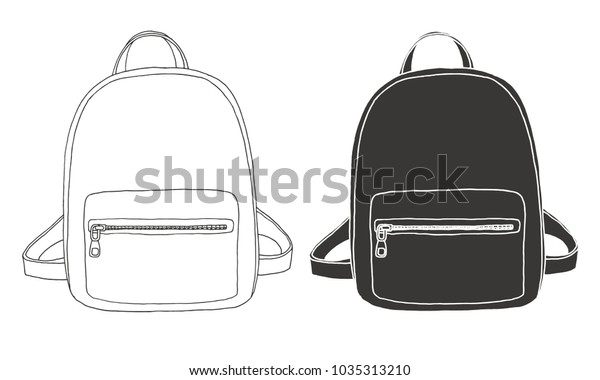 Sketch Rucksack Backpack Isolated On White Stock Vector (Royalty Free ...