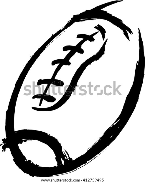 Sketch Rugby Football Ball Icon Stock Vector (Royalty Free) 412759495