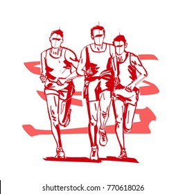 the sketch running athlete