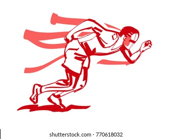 the sketch running athlete