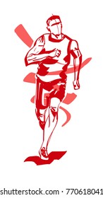 the sketch running athlete