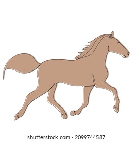 sketch running horse, vector, isolated