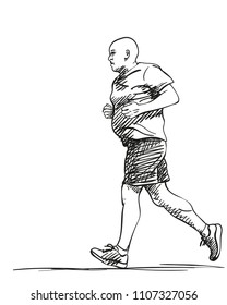 Sketch of running man, Hand drawn vector illustration