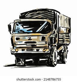 Sketch Of Russian Military Truck 