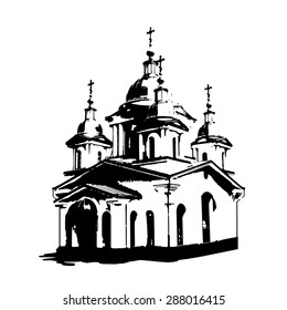 Sketch Of Russian Orthodox Church